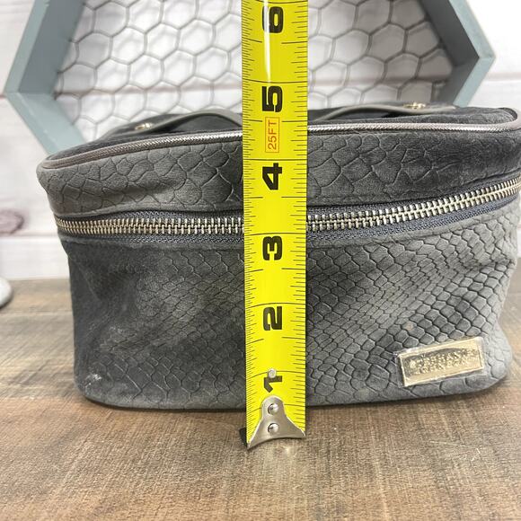 Stephanie Johnson Gray Velour‎ Medium Cosmetic Makeup Bag - Picture 8 of 9